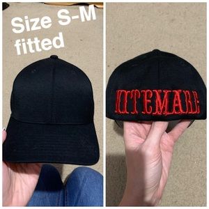 Fitted black cap with NITEMARE logo